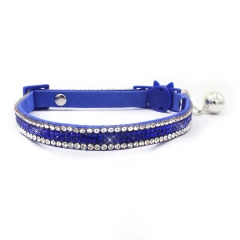 Free shipping Cat Collar Rhinestone Breakaway Shiny Pet Goats Necklace Collier Chain Quick Release Safety Soft Suede Luxury