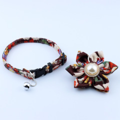 Flower Sashy Bell Adjustable Pet Cat Puppy Collar
