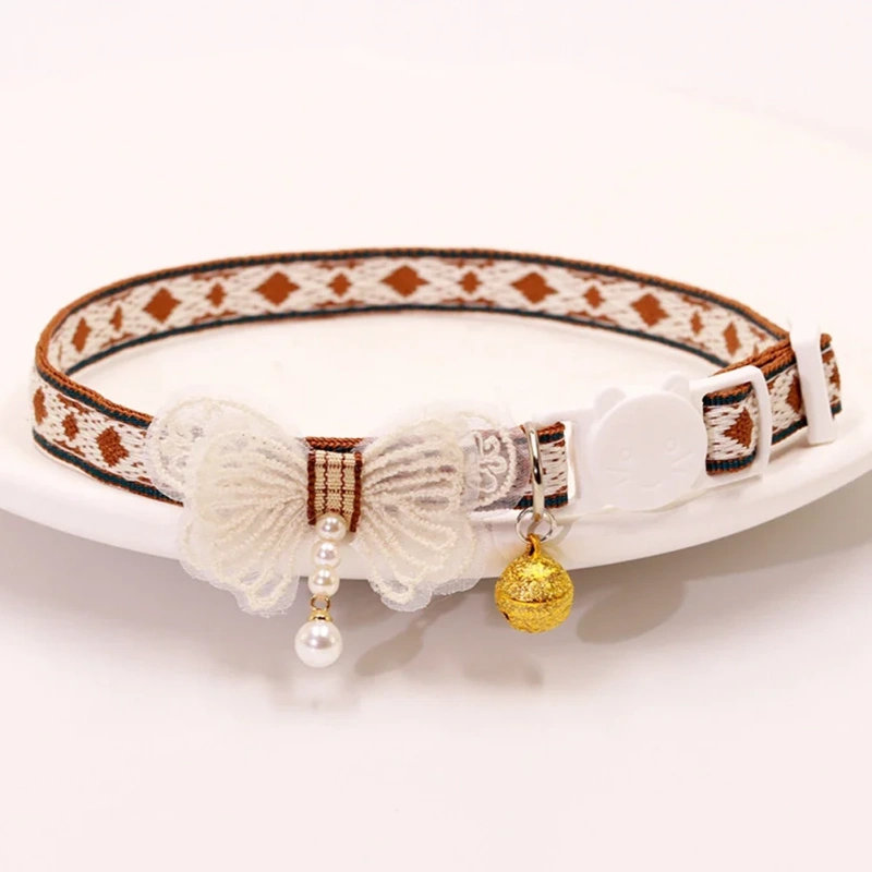 Pet Collar Adjustable Colorful Lace Flower Cat Collar Puppy Accessory Necklace Pet Collar Kitten Cute Dog Bell Cat Product