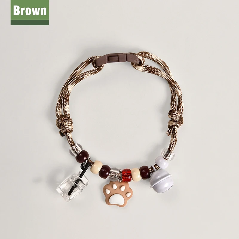 Pet Collar for Dogs & Cats, Adjustable Necklace with Bell, Anti - Loss, Breathable & Lightweight, Colorful Beads Design