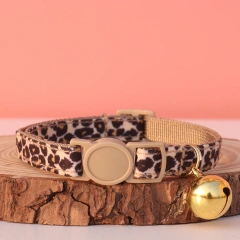 Adjustable Leopard Print Cat Collar with Bowtie, Stylish & Comfortable, Perfect Fit for Any Cat Size