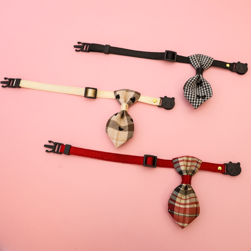 Pet cat and dog gentleman's tie collar with safety buckle