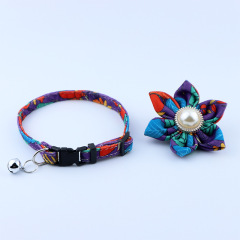 Flower Sashy Bell Adjustable Pet Cat Puppy Collar
