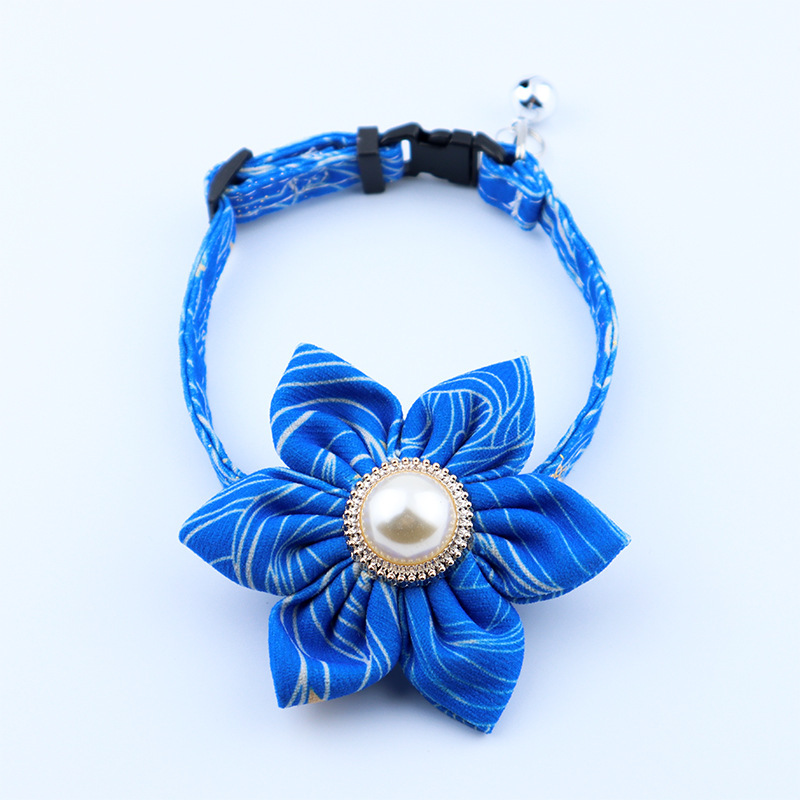 Flower Sashy Bell Adjustable Pet Cat Puppy Collar