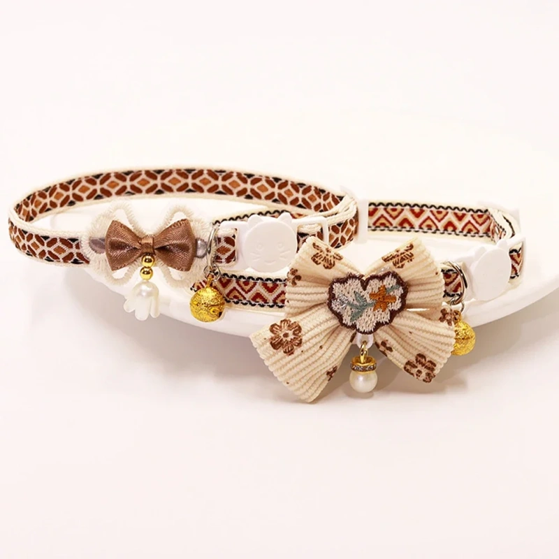 Pet Collar Adjustable Colorful Lace Flower Cat Collar Puppy Accessory Necklace Pet Collar Kitten Cute Dog Bell Cat Product