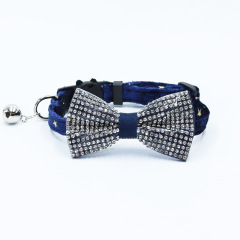 Bow cat collar with rhinestones