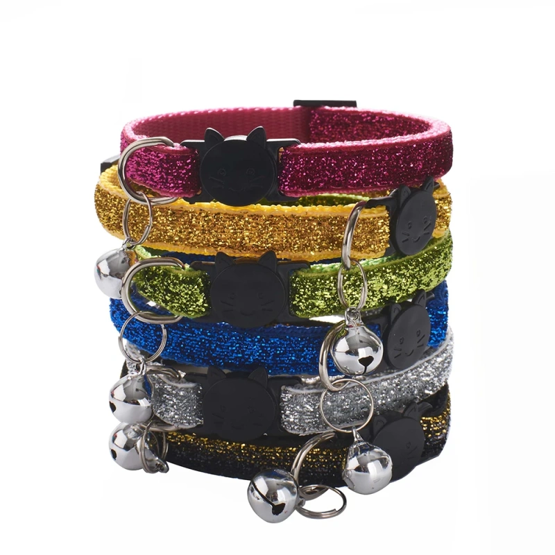 10Pcs Wholesale With Bell Collars Delicate Safety Casual Nylon Dog Collar Neck Strap Colorful Adjustable Bell Pet Cat Dog Collar