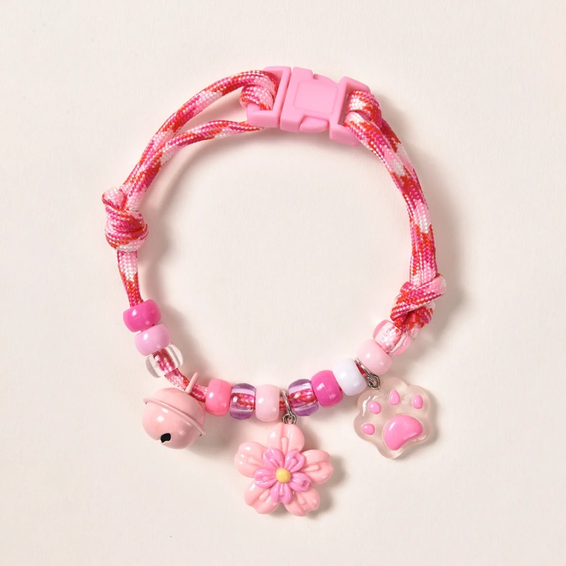 Pet Collar for Dogs & Cats, Adjustable Necklace with Bell, Anti - Loss, Breathable & Lightweight, Colorful Beads Design