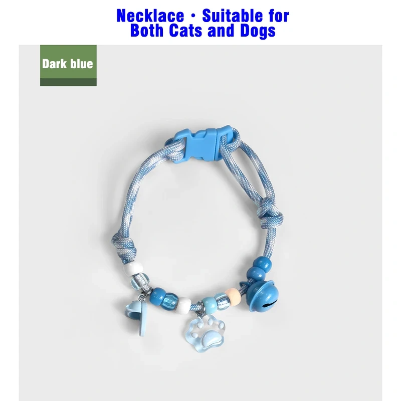 Pet Collar for Dogs & Cats, Adjustable Necklace with Bell, Anti - Loss, Breathable & Lightweight, Colorful Beads Design