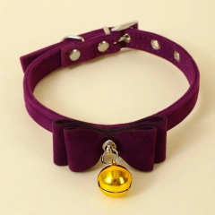 Soft Velvet Cat Collar With Gold Bells Bow tie Christmas collar For Cat Small Dog Kitten Accessories Puppy Necklace Chihuahua