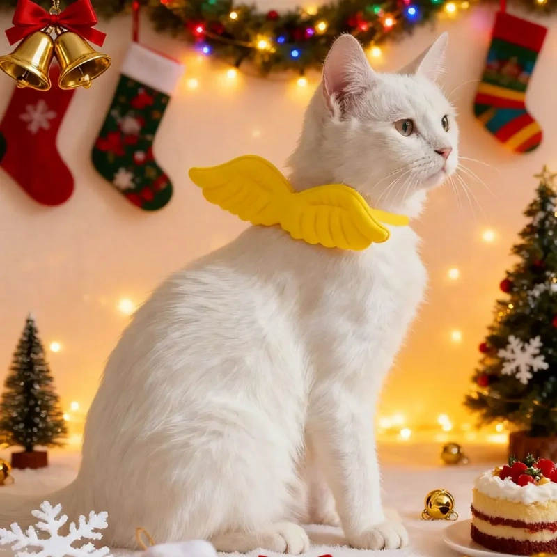Cute Cat Accessories in Selections of Six Colors 3 Sizes Adjustable Angel Wings Cat Collar Available Pet Neck Accessory Pet Gift