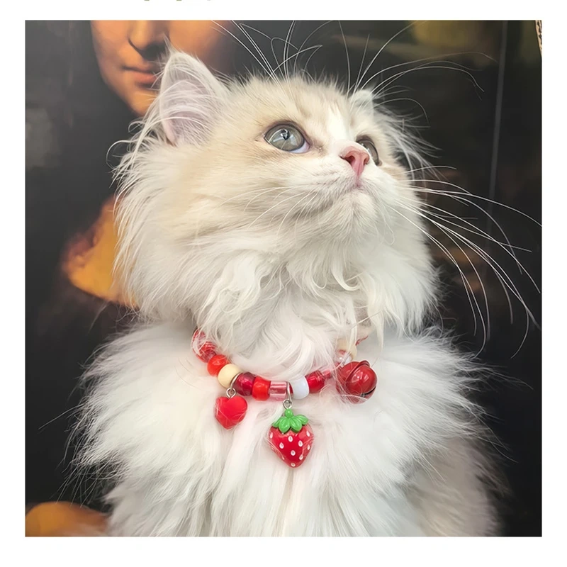 Pet Collar for Dogs & Cats, Adjustable Necklace with Bell, Anti - Loss, Breathable & Lightweight, Colorful Beads Design