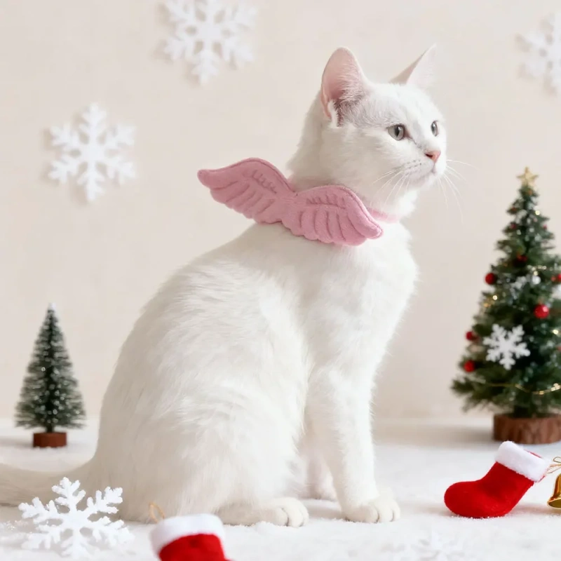 Cute Cat Accessories in Selections of Six Colors 3 Sizes Adjustable Angel Wings Cat Collar Available Pet Neck Accessory Pet Gift