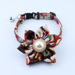 Flower Sashy Bell Adjustable Pet Cat Puppy Collar