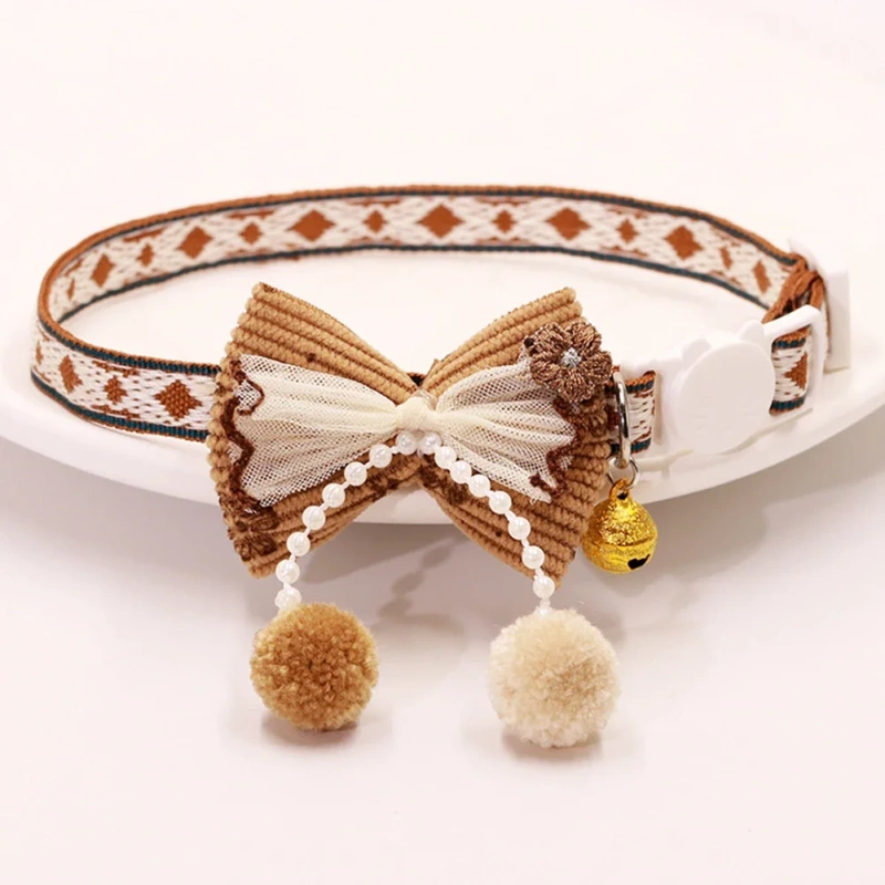 Pet Collar Adjustable Colorful Lace Flower Cat Collar Puppy Accessory Necklace Pet Collar Kitten Cute Dog Bell Cat Product