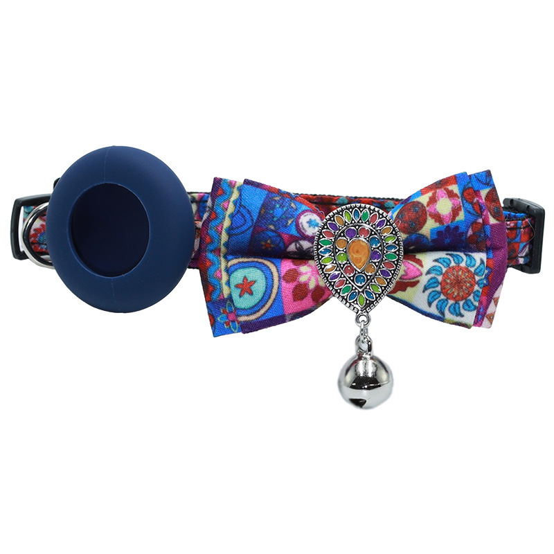 18-28cm Bohemian Style Cat Adjustable Collar Vintage Gorgeous Bow Bell