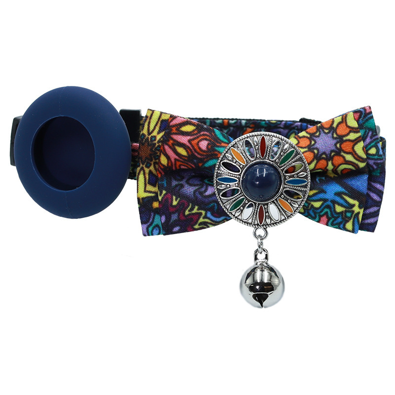 18-28cm Bohemian Style Cat Adjustable Collar Vintage Gorgeous Bow Bell
