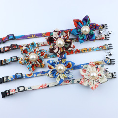 Flower Sashy Bell Adjustable Pet Cat Puppy Collar