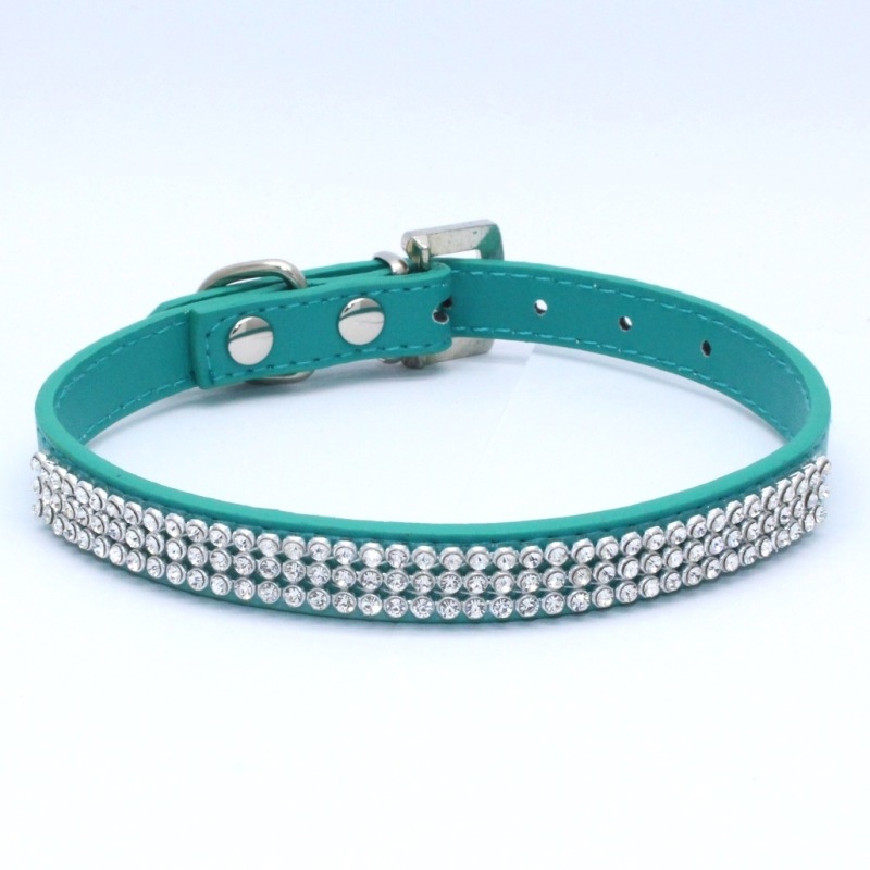 PU Leather Shiny Rhinestone Pet Collars for Small and Medium-sized Dogs，cat collar
