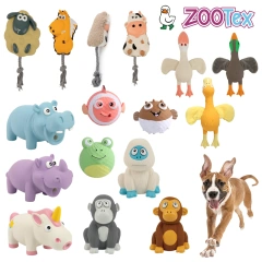 AFP Wholesale Soft Latex Dog Chew Toy Natural Safety Latex Pet Chewing Toy Dog Fetch Squeaky Plush Rope Toy for Playing and Toss