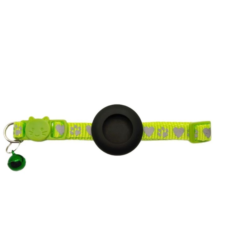Reflective Cat Collar with Device Mount Breakaway Safety Buckle 360Night Visibility Waterproof Silicone