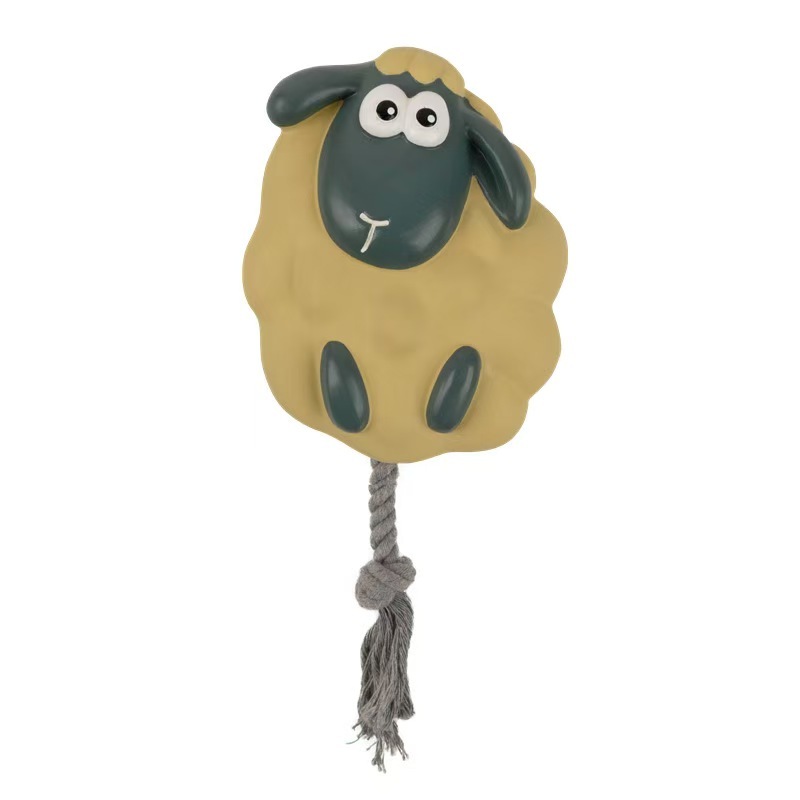 Soft Latex Dog Chew Toy Natural Safety Latex Pet Chewing Toy Dog Fetch Squeaky Plush Rope Toy