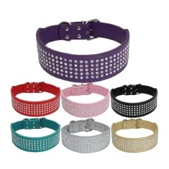 Explosive Shiny Five-point Diamond Pet Collar, Large and Medium-sized Dog Collar, Embedded Diamond Dog Collar