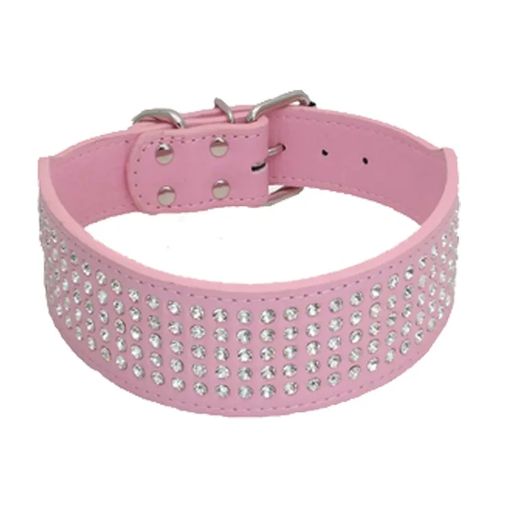 Explosive Shiny Five-point Diamond Pet Collar, Large and Medium-sized Dog Collar, Embedded Diamond Dog Collar