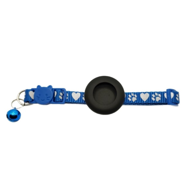 Reflective Cat Collar with Device Mount Breakaway Safety Buckle 360Night Visibility Waterproof Silicone