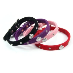 2021 New Crown Rhinestone Adjustable Pet Collar Pu Leather Fashion Cute Neckband Kitten and Dog Accessories Pet Supplies For dog