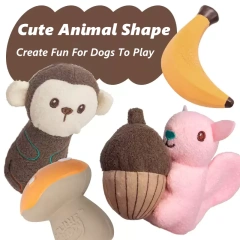 AFP 2024 New Arrival Forest Series Soft Latex Plush Dog Chew Toy PP Cotton Filled Sound Paper Pet Squeaky Toy for Dogs Playing