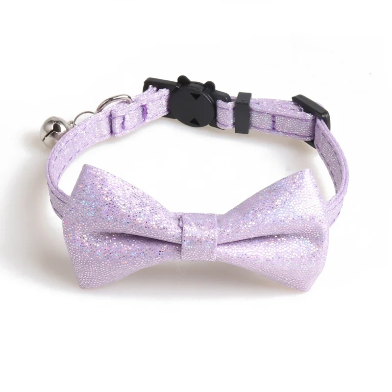 Cute Pet Cat Collar With Bell Bow Gatos Dog Collier Chain Breakaway Safety Buckle for Small Puppy Chihuahua Pink fashion