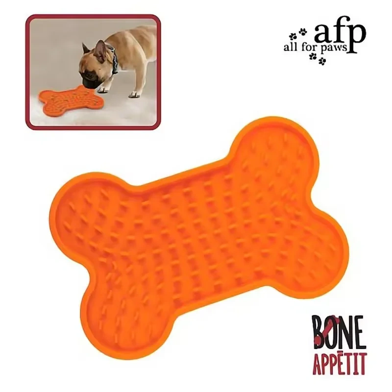 AFP Top Sale Dog Lick Mat Silicone Pet Licking Mat Slow Feeder Suction Cups Lick Mat Bone/Woofle/Duck/Ice Cream Slow Feeding Pad