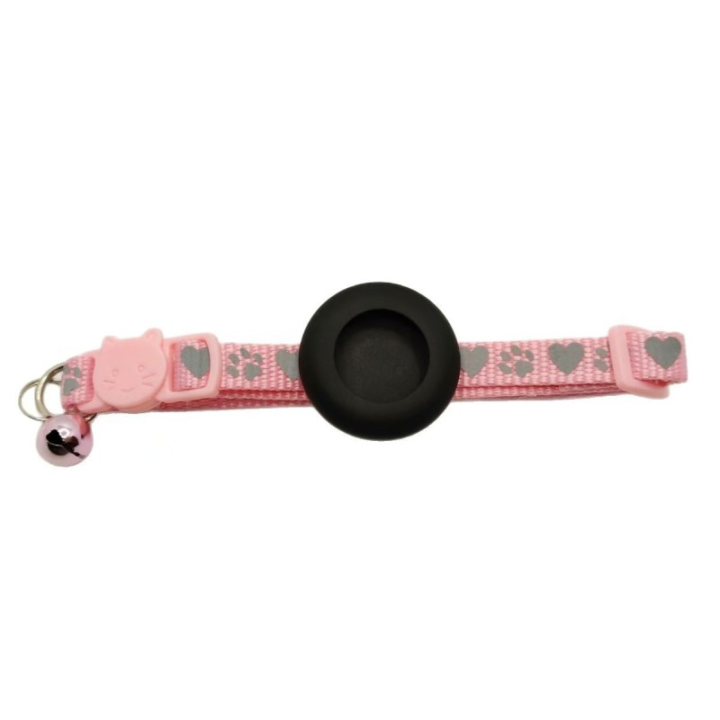 Reflective Cat Collar with Device Mount Breakaway Safety Buckle 360Night Visibility Waterproof Silicone