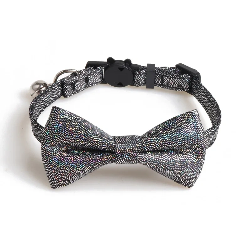 Cute Pet Cat Collar With Bell Bow Gatos Dog Collier Chain Breakaway Safety Buckle for Small Puppy Chihuahua Pink fashion