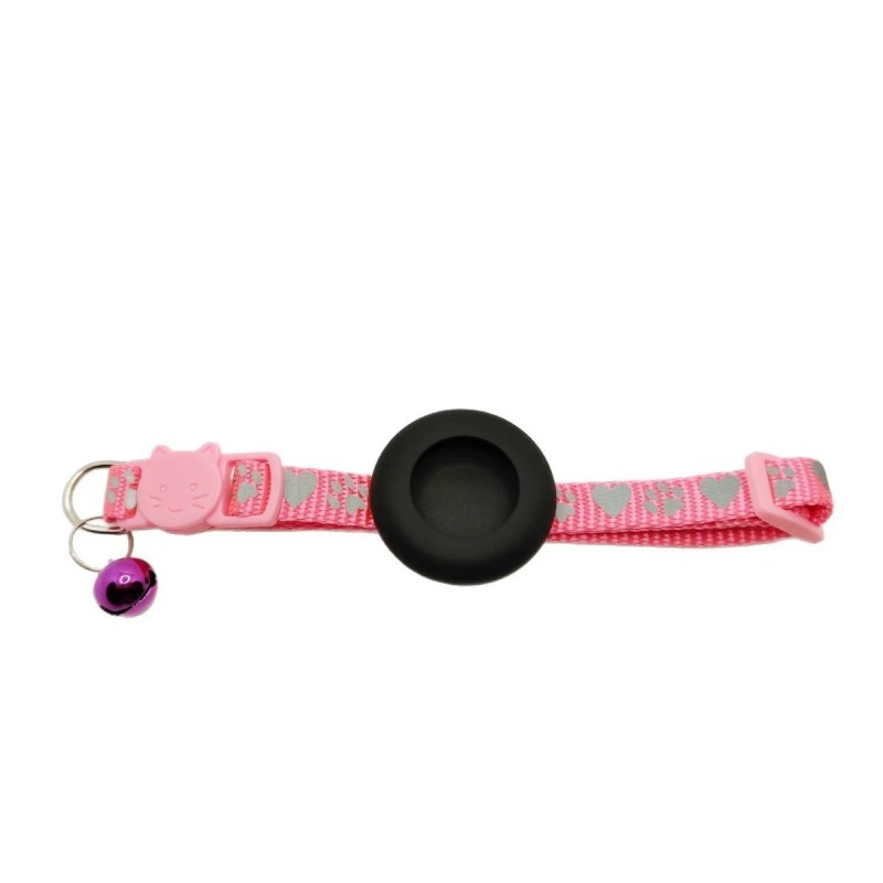 Reflective Cat Collar with Device Mount Breakaway Safety Buckle 360Night Visibility Waterproof Silicone
