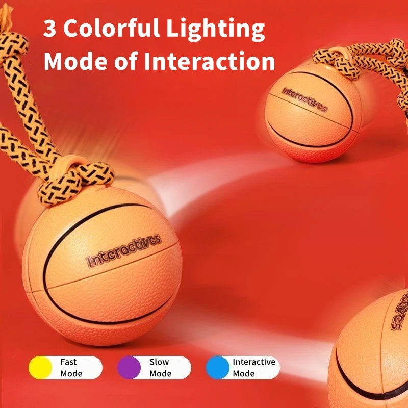 AFP Interactive Motion Activated Dog Spinning Basketball Automatic Rolling Pet Chasing Tugging Ball Toy For Mental Stimulation
