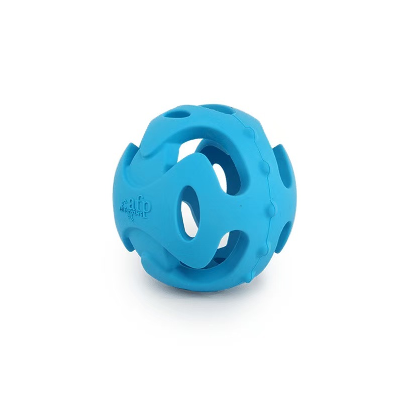 Dog Rubber TPR Chew Ball Toy Pet Interactive Squeaky Hollow Fetch Ball for Dog Teeth Cleaning