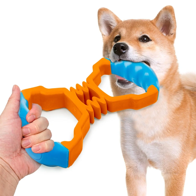 AFP Interactive Outdoor Fetch Training Dog Tug Chew Toy Tug of War Game Pet Chew Toy With 2 Handles Durable Tough Rubber Dog Toy