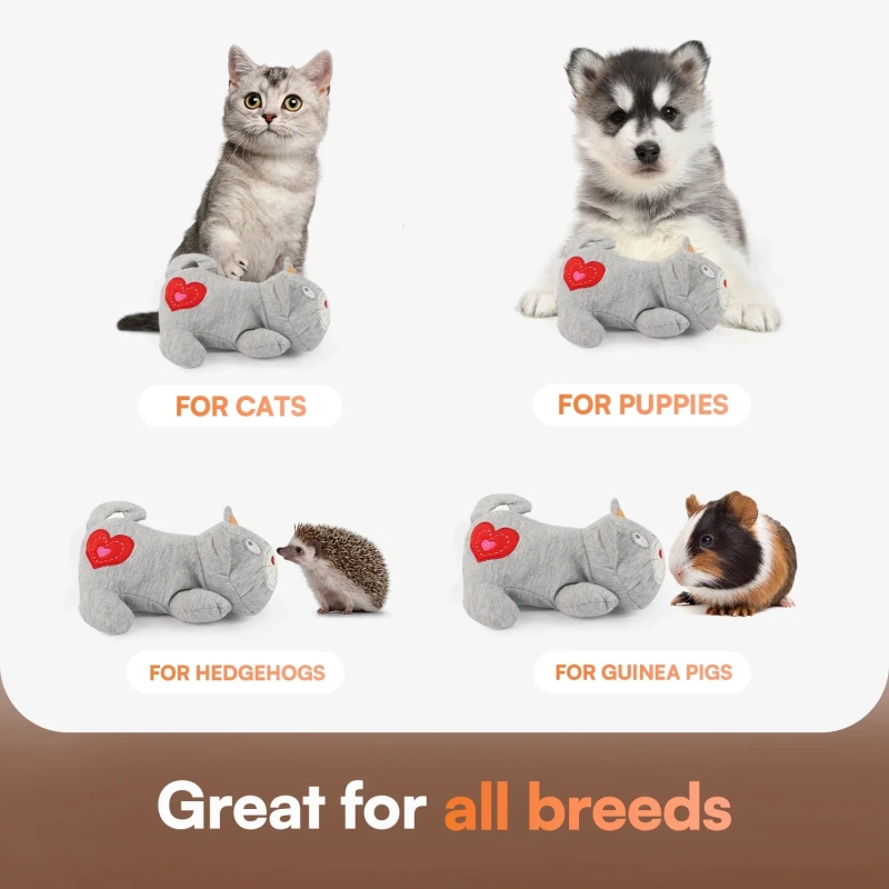 AFP Heartbeat Cat Calming Toy Stuffed Plush Heart Beat Soothing Stress Relief And Sleeping Aid Toy Comfort Pet Dog Cat Plush Toy