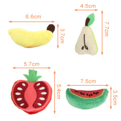 Soft Plush Crinkle Cat Chew Toy AFP Premium Catnip Toys Bite Resistant Juicy Series 4PK Catnip Toy for Cats