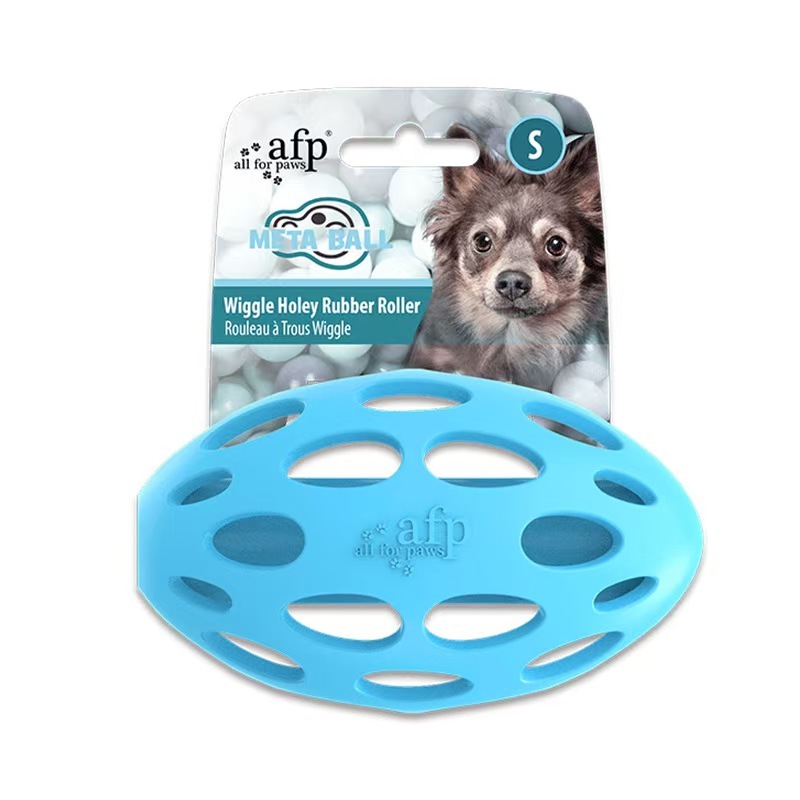 Dog Rubber TPR Chew Ball Toy Pet Interactive Squeaky Hollow Fetch Ball for Dog Teeth Cleaning