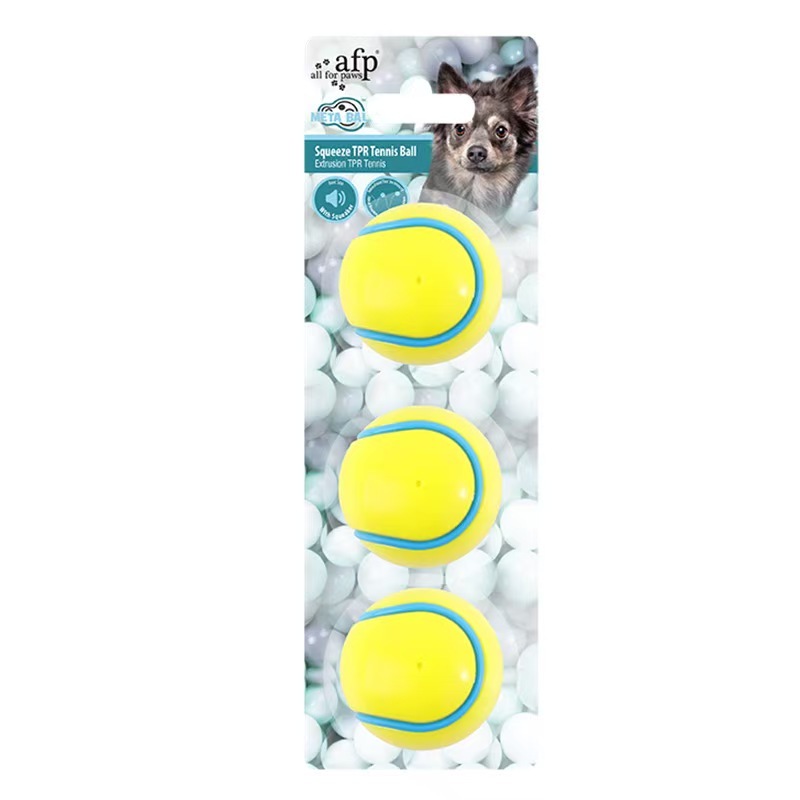 Dog Rubber TPR Chew Ball Toy Pet Interactive Squeaky Hollow Fetch Ball for Dog Teeth Cleaning