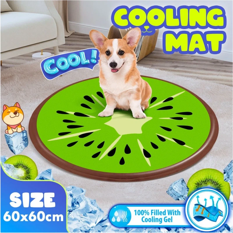 AFP Hot Sale Portable Foldable Pet Cooling Mat Papaya/Kiwi/Orange Dog Cat Cooling Mat Pressure-Activated Gel Cooling Pad Blanket