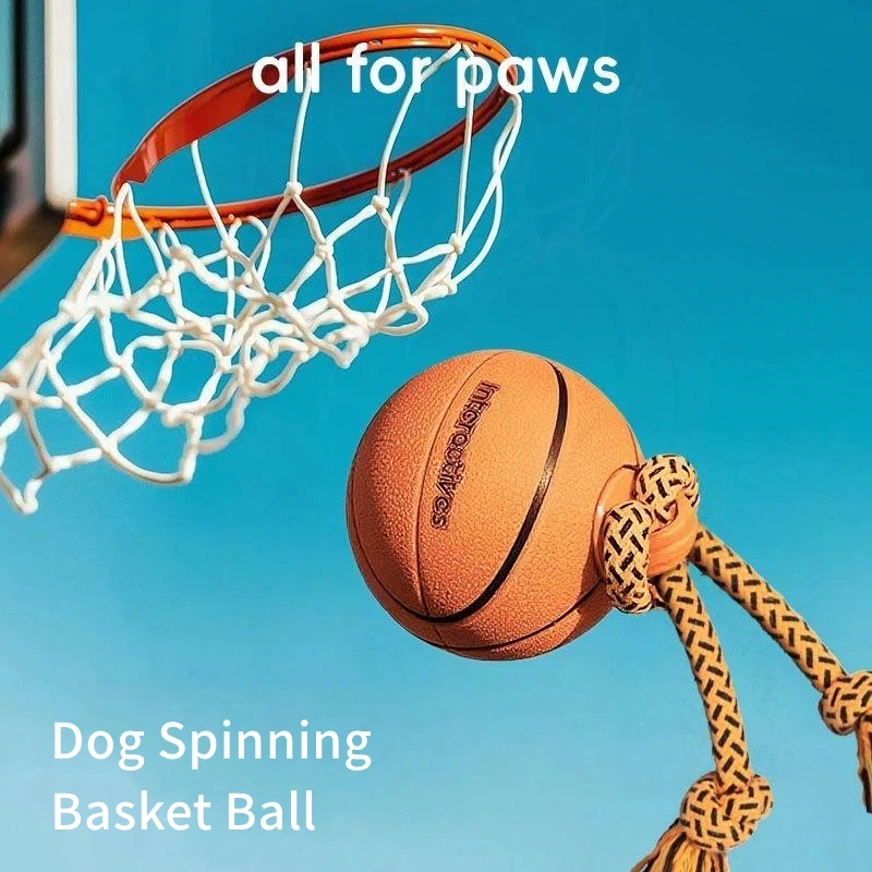 AFP Interactive Motion Activated Dog Spinning Basketball Automatic Rolling Pet Chasing Tugging Ball Toy For Mental Stimulation
