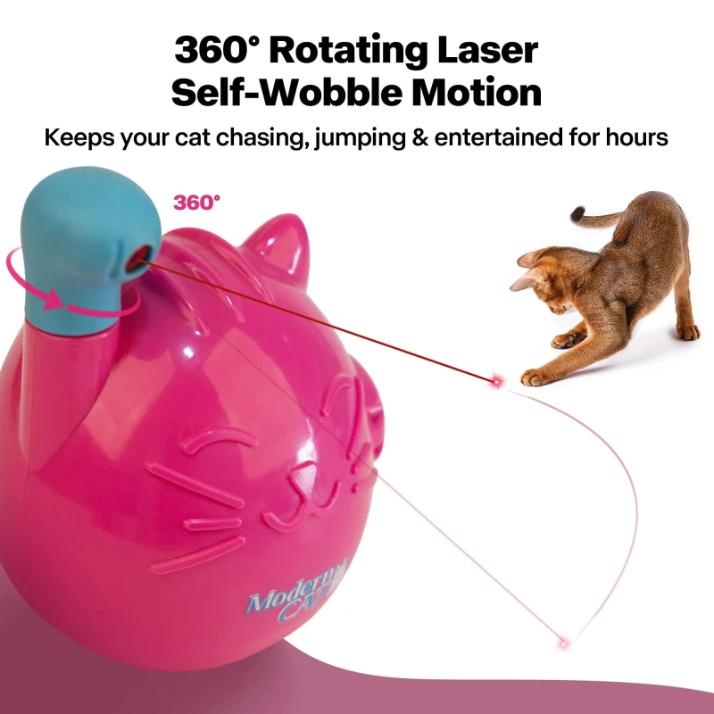 AFP Interactive Smart Cat Laser Toy Automatic 360 Degree Rotating Cat Laser Teasing Toy Indoor Self-play Cat Wobble Chase Toy