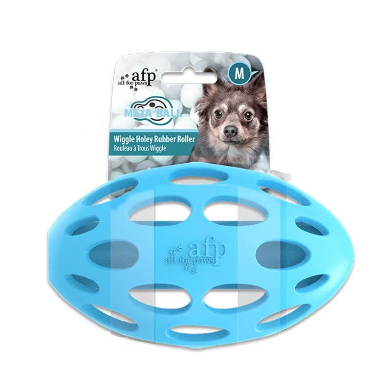 Dog Rubber TPR Chew Ball Toy Pet Interactive Squeaky Hollow Fetch Ball for Dog Teeth Cleaning