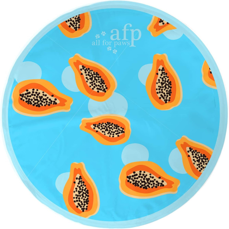 Portable Foldable Pet Cooling Mat Papaya/Kiwi/Orange Dog Cat Cooling Mat Pressure-Activated Gel Cooling Pad Blanket
