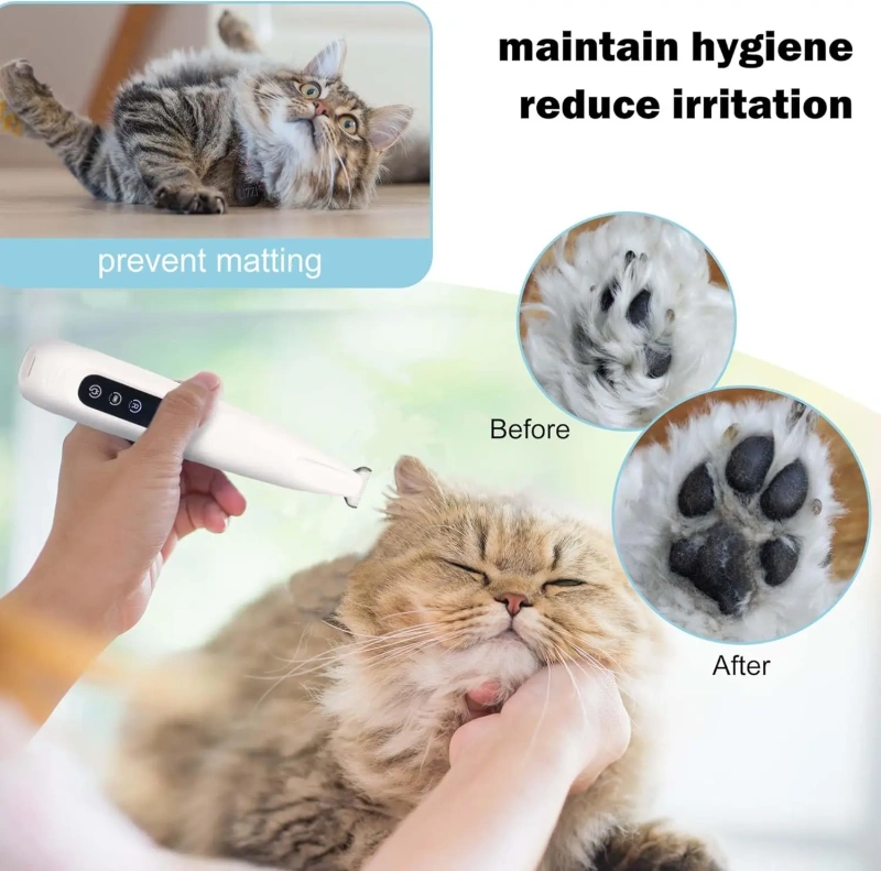 AFP IPX4 Waterproof Pet Hair Trimmer With LED Light Low Noise Dog Cat Hair Clipper Grooming Trimmer For Paws Ears Face And Rump