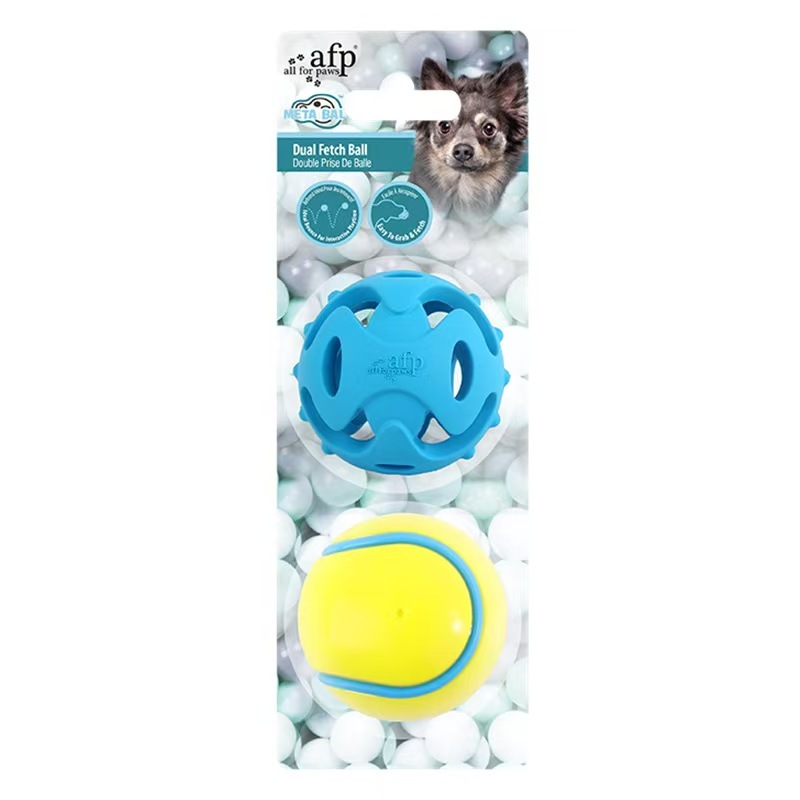 Dog Rubber TPR Chew Ball Toy Pet Interactive Squeaky Hollow Fetch Ball for Dog Teeth Cleaning